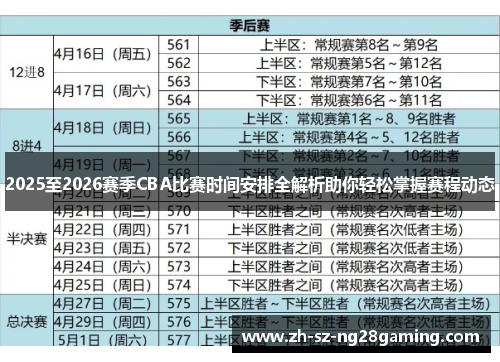 2025至2026赛季CBA比赛时间安排全解析助你轻松掌握赛程动态