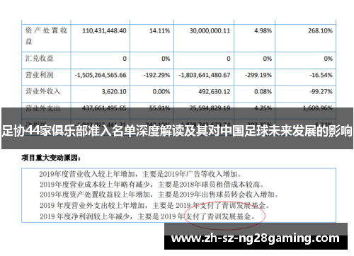 足协44家俱乐部准入名单深度解读及其对中国足球未来发展的影响