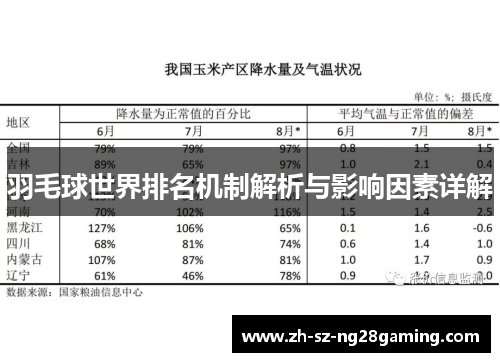 羽毛球世界排名机制解析与影响因素详解 羽毛球世界排名机制解析与影响因素详解